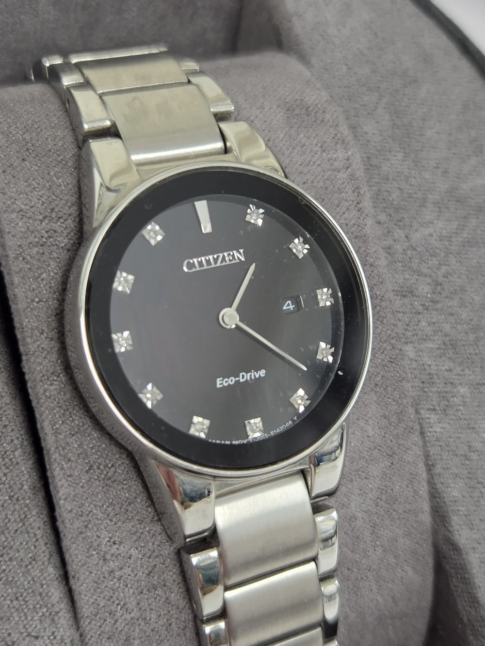 Citizen Eco-Drive Women's Stainless Steel Black Dial Watch